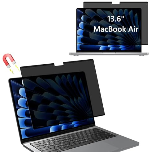 MokaZii Magnétique Filtre de Confidentialité pour MacBook Air 13 Pouces M5/M4/M3/M2 (2026/2025/2024/2022), Anti-Espion Anti-Lumière Bleu Amovible Filtre Protecteur D'écran pour MacBook Air 13,6 M5