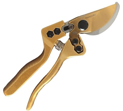 Hanosuke SK-5 Steel Pruning Shears, Garden Scissors with Full Aluminum Alloy Handle, Sharp Clippers for Branches, Ergonomic Design
