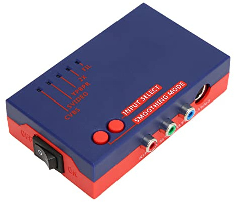 Yinhing Retrotink Retro Adapter Retroscaler2 RetroScaler2x A/V to Converter för Retro Spelkonsoler N64 Dreamcast MD1 MD2 HD Multimedia Interface (Blå)