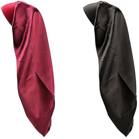 Cagrin 2 Bonnets Longs en Satin pour Cheveux Longs, Bonnet de Nuit | en Soie Synthétique avec Bande Ajustable, Grosse Capuche pour Dormir Antifrisottis, pour Cheveux Bouclés, Ondulés
