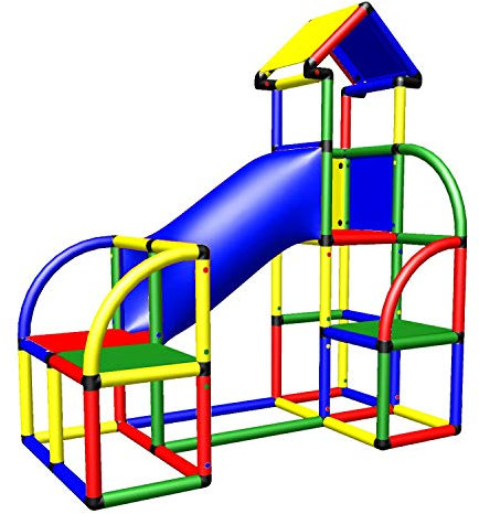 move and stic 6434 - Kletterturm Felix mit Blauer Krabbelröhre und Ausstieg (bunt)