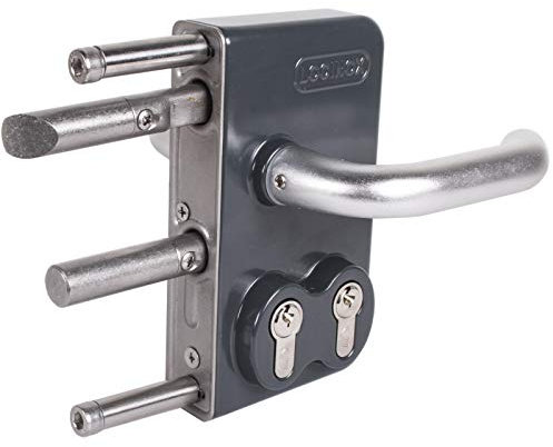 ATTAS Serrure à double cylindre 60 mm RAL7016 LDKZ - Serrure de portail battante - Serrure de portail coulissante