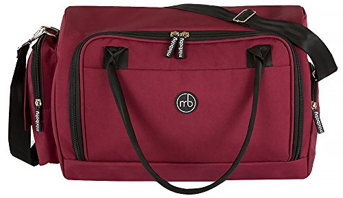 Mixibaby Wickeltasche wasserabweisend Henkeltasche Umhängetasche Wickelunterlage Weinrot