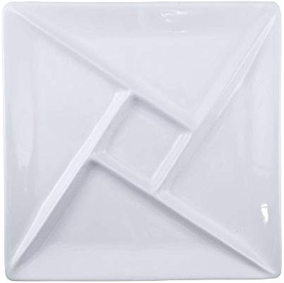 Swissmar F77103 - Plato redondo para raclette/fondue (porcelana, 25,4 x 25,4 cm, para servir queso/fondue de chocolate/raclette, set de regalo)