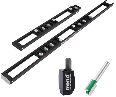Trend Two-Part Skeleton Hinge Jig Kit with Corner Chisel & CraftPro Cutter for Hinge Recess Cutting & Door Installations, H/JIG/CK
