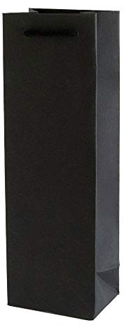 10 x Flaschentasche PresentFill® Premium Flaschentüten Schwarz | 100% Recycling Kraftpapier 210 gr. Stark Made in Europe| Geschenktaschen | Geschenktüten | Weinflaschen Verpackung für 1 Flasche