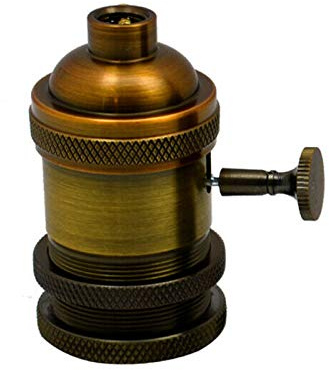 LEDSone E27, d'ampoule E27, douille vintage brillante, 4 A 250 V, pour suspension, plafonnier, adaptateur de d'ampoule à vis Edison rétro (Laiton jaune)
