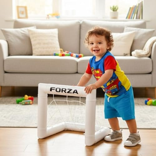 FORZA Toddler Mini Football Goal l 41cm Target Goal - Perfect for 1yr Olds OR Target Goals for Skills Training. UK Made, 2 Min Setup, Unbreakable Goalpost - Buy Once, Play Forever!