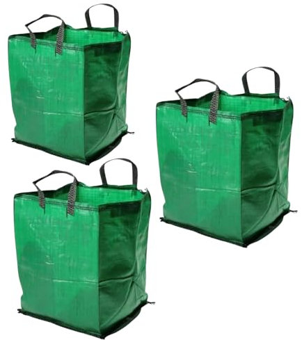 2x Heavy Duty Green Garden Waste Bags 120 Litre - 45cm x 45cm x 60cm- Green Garden Waste Sacks, Reusable