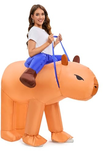 Spinosaurus Costume Capybara gonflable pour adulte, costume d'Halloween gonflable amusant à monter sur un animal, costumes gonflables d'Halloween