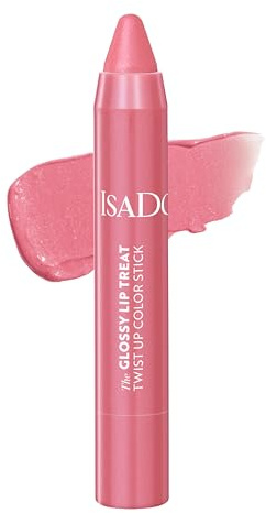 IsaDora The Glossy Lip Treat Twist Up Color Stick - Återfuktande Stift som Vårdar och Ger Färg (15 sugar crush)