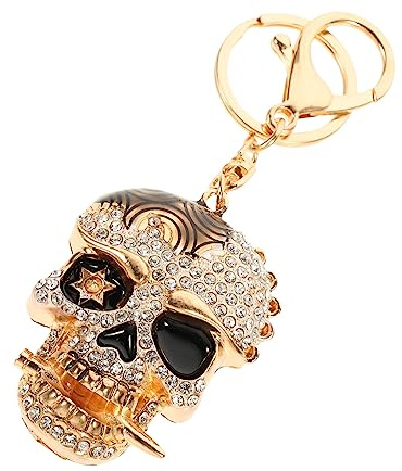 LIFKOME Porte- Crâne Porte- Bling Porte- Portefeuille Trousseau De Nouveauté Porte- Soldat Porte-monnaie Pour Voiture à Main Homme Rouge Alliage