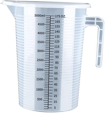 FytStycale Jarra medidora con Tapa, práctica y Transparente, Apta para Uso alimentario, Utensilios de Cocina para Restaurante, Zumo, 5000ml