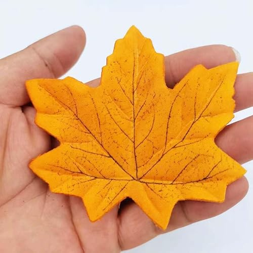 WANYI 100 Stück 10*10cm Herbstblätter Deko Künstliche Herbstblätter zum Basteln Autumn Decor Herbst Deko Outdoor Herbst Dekoration Aesthetic in Gemischten Farben fur Weihnachten Halloween Karten(07)