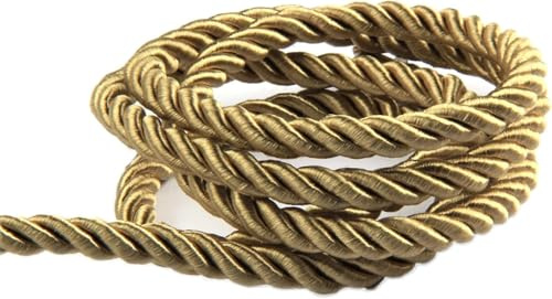 Fenghuangwu Cordoncino intrecciato in nylon, 8 mm, 9,1 m, per decorazioni per la casa, artigianato e costumi (oro, 9,1 metri)