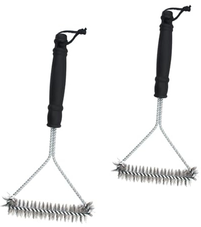 PARFCO 2 Stück Grillbürste Dreieckige Grill Bürste, 30 cm Grillreiniger Bürste, Dreieckige Form Drahtbürste Grillrost, Metallbürste für Grillrost - für Grillnetze, Grillgeräte, Herde