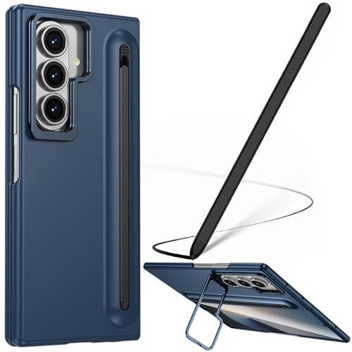 Hülle für Galaxy Z Fold7 mit Stylus-Stift, Fold 7 Cover mit Ständer und S-Pen-Steckplatz, Displayschutzhülle für Samsung Galaxy Z Fold7 mit Klappständer-Blau