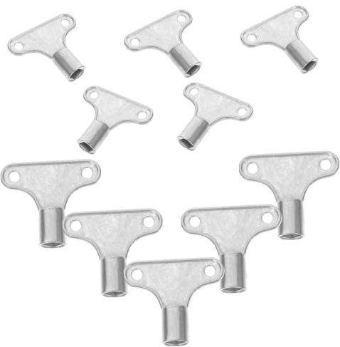 Didiseaon 10pcs Radiator Air Vent Bleed Keys 5x5mm Metal Radiator Bleed Hole Utility Socket Keys for Exhaust Valves and Heating Maintenance