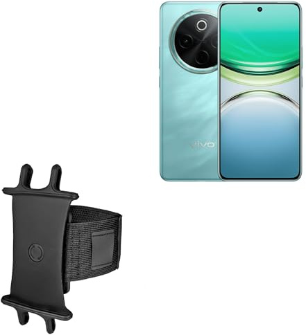 BoxWave Holster Compatible with vivo T4 - ActiveStretch Sport Armband, Adjustable Armband for Workout and Running - Jet Black
