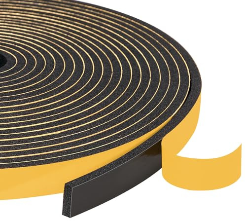Yotache Foam Seal Tape 3/8 W X 1/8 T (New Adhesive Craft), High Density Adhesive Foam Weather Stripping Seal for Door and Window, 26 Ft Length