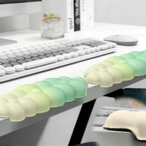 Handstöd tangentbord handstöd – 2 stycken L-formade långsamt studs-skum moln handledsstöd, halkfritt ergonomiskt armstöd skrivbord, handledsvila för kontor spel