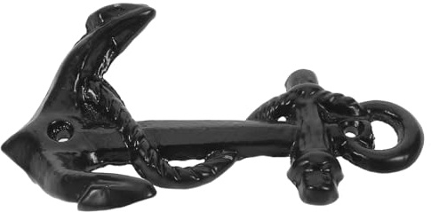 JECOMPRIS Wrought Iron Anchor Hooks for Door Back Rustic Metal Wall Hooks Decorative Cast Iron Hangers for Bathroom Entryway