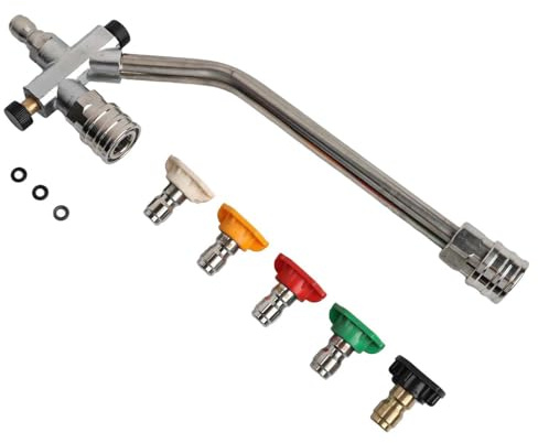 EaseSunny Pressure Washer Nozzle, Dual Head Connector, 1/4 Inch Quick Connect, Stainless Steel, 5-in-1 Spray Tips for Car, Motorcycle Cleaning