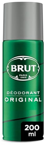 BRUT Déodorant spray homme 200 mL – fraîcheur fougère, menthe et bois de santal, confiance toute la journée pour un sillage authentique et durable - Lot de 4