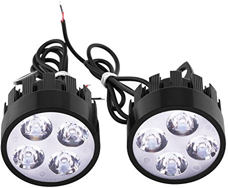 EBTOOLS faretti per moto adatto per Fari Moto LED Faretto Anteriore, 1 paio faro universale per moto LED guida fendinebbia faro faro Coppia Faretto Fanale Lampada Anteriore ausiliari Faro