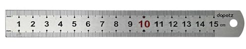 Dapetz ® Regla de metal de acero inoxidable de 15 cm/150 mm, herramienta de medición larga de precisión con marcas métricas e imperiales transparentes de doble cara, borde recto inastillable con