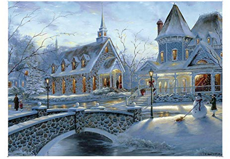 EACHHAHA 1000 Teile Puzzle Winterlandschaft, Puzzle Erwachsene | Stimmungsvolles Schneedorf-Motiv, trainiert Geduld und logisches Denken, perfekte Freizeitbeschäftigung für Erwachsene