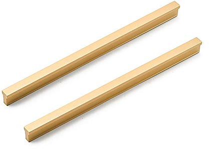 ANSIEDIO Gebürstetes Gold Schrankgriffe, Griffe Möbel, Robuste Schubladengriffe, Schrankknäufe für Küche, Badezimmer, Schrank, Kleiderschrank, 192mm, 2 Stück