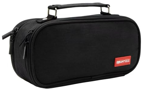 ONTYZZ Federmäppchen Teenager Große Kapazität Federtaschen 2 Fach Mäppchen Mädchen Jungen Canvas Federtasche für Schule Arbeit Kosmetische AufbewahrungTasche Schwarz