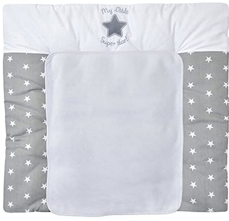 Baby Delux Wickelauflage 70x75 cm weiche Wickelunterlage Wickeltischauflage mit Frotteeauflage wasserdicht waschbar (Super Star)