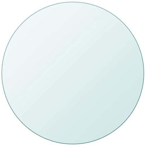 Higsose Dessus de Table Rond en Verre Trempe Transparent 600 mm - Plateau de Table Basse Design Simple et Clair - Facile Nettoyer