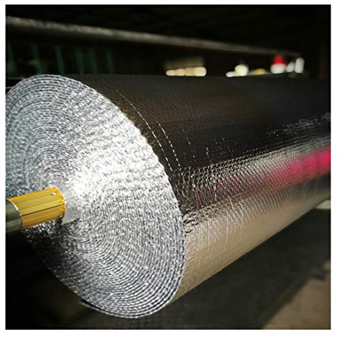 Vapour Barrier Self-adhesive Reflective Insulation Vapor Barrier Thermal Barrier Thermal Insulation Double Bubble Reflective Aluminum Garage Door Insulation Kit for Wall Floor Roof Loft Car(Size:1x5m)