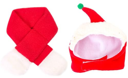 PRETYZOOM Hundekopfschmuck Weihnachtsmütze Für Hunde Baumwollmütze Und Schal Warmes Winter-Accessoire Für Welpen Für Fotoshootings Und Feiertage