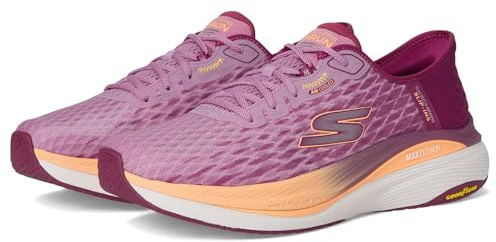 Skechers Tenis MAX Cushioning Propulsionpara Mujer, Raspberry Textile Orange Trim, 39 EU