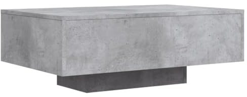 vidaXL Coffee Table with LED Lights Concrete Grey 85x55x31 cm