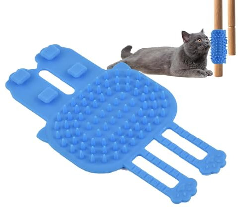 Shurzzesj Eck-Katzenpflege, Massagebürste für die Wand, sicheres Silikon, verstellbarer Gurt, Massagebürste für langes kurzes Haar