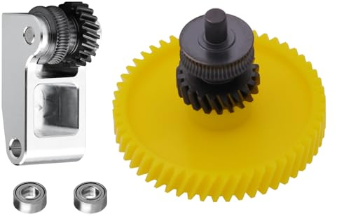 Hardened Steel Extruder Gear Kit for X1/P1 Series, 3D Printer DLC Nano Coating Hardened Steel Extruder Dual Gear Aluminum Handle and POM Gear Kit for P1P, P1S, X1C, X1E