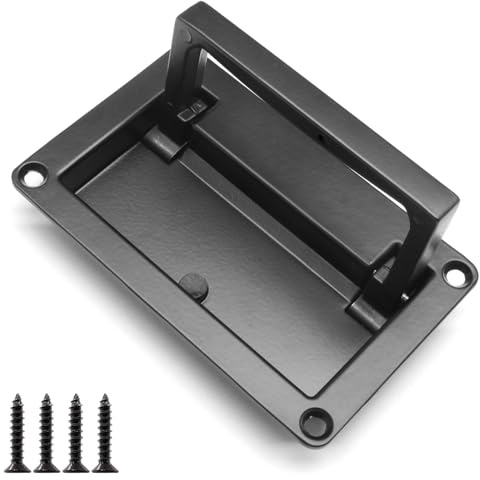 Murtenze Lot de 1 poignée de traction encastrée noire pour accès au tiroir, trappe à outils (taille M, 110 mm x 70 mm)