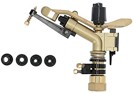 Rocking Arm Sprinkler, DN25 Rocker Arm Rotating Sprinkler, Copper Impact Sprinkler, Adjustable Angle Impact Sprinkler Garden Irrigation Tool