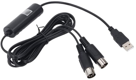 USB-MIDI-Kabel, MIDI-zu-USB-Schnittstellenkabel, MIDI-Schnittstellen-Eingang zu USB-Kabel-Adapter für Klaviertastatur zu PC/Laptop für Bearbeitung und, 1,5 M