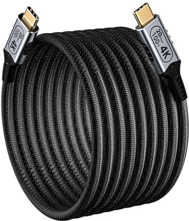 BAWIOFIAU Cavo USB-C a USB-C 20 Gbps, video 4K 60 Hz, ricarica rapida PD 100 W, nylon intrecciato