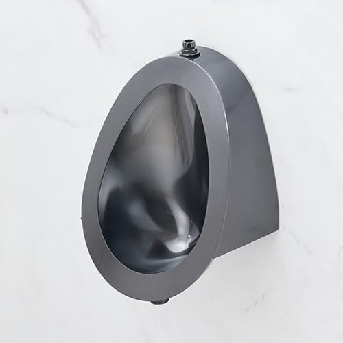 Urinal aus Edelstahl 304, schwarzes wandmontiertes Herren-Badezimmer-Urinal, Hotel-Urinal mit hoher Spülung für Herren, intelligente Sensorspülung, öffentliche Toilette f,Black