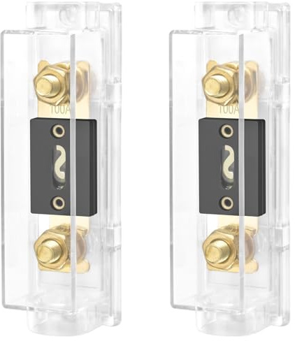 Heschen Auto Audio Video Stereo ANL-Sicherungshalter, 0/2/4 Gauge In und Out, mit ANL Sicherung, 2 Stück (ANL-100A)