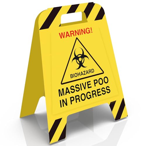 Fathers Day Funny Gift For Dad Him Joke Present Husband Boyfriend Wet Floor Sign Massive Poo In Progress Prank Gag Partner Toilet Humour