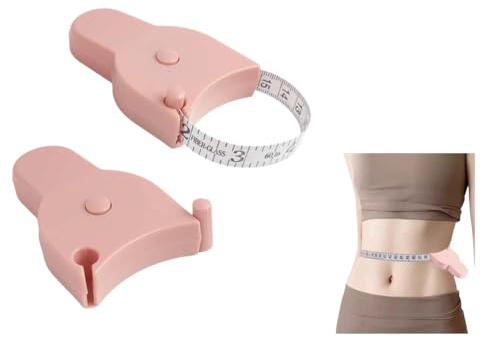 2-Pack Automatic Telescopic Tape Measure (60in/150cm), Self-Tightening Waist Tape Measure for Accurate Body Measurement - Ideal for Tailoring, Sewing, Health Tracking (Pink)
