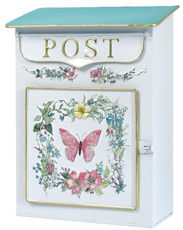 BellaDecor Cassetta della posta vintage shabby, stile rustico in metallo, decorazione per esterni
